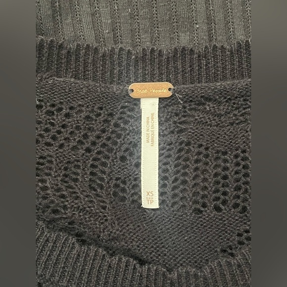 Free People Colette Scallop Neck Trim Knit Sweater Size XS - Picture 13 of 15